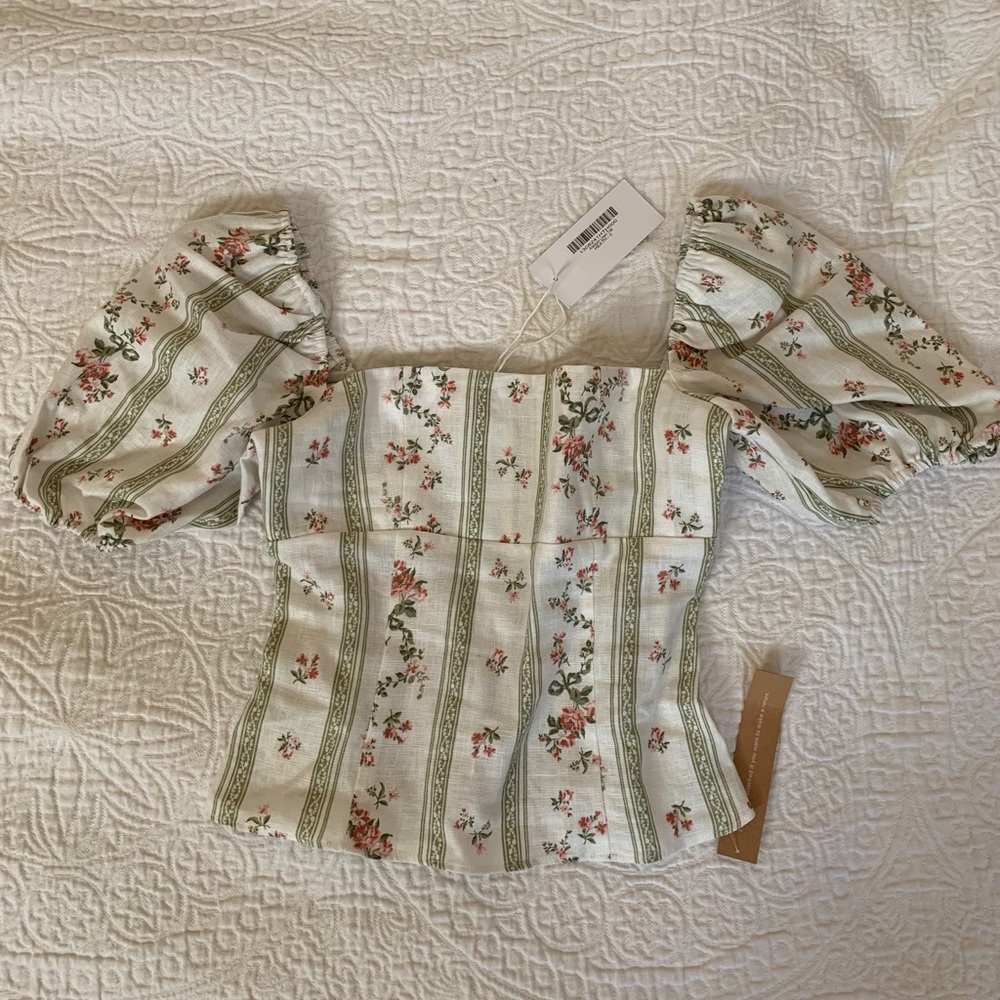 NWT Reformation Arancini Linen Top